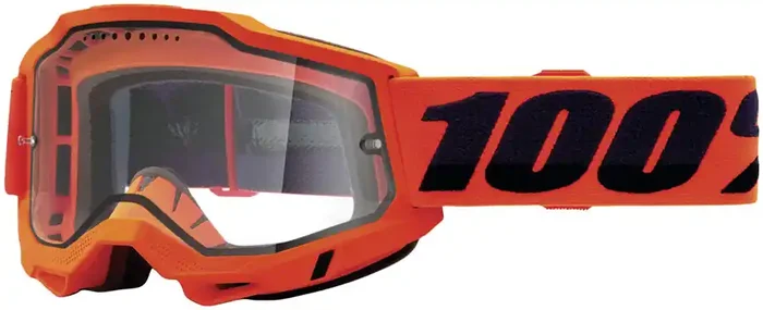 100% Accuri 2 Enduro MTB Goggles – Neon Orange/Clear