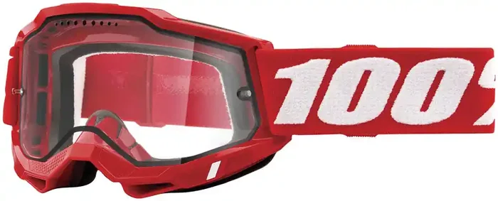 100% Accuri 2 Enduro MTB Goggles – Neon Red/Clear