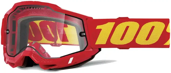 100% Accuri 2 Enduro MTB Goggles – Red/Clear