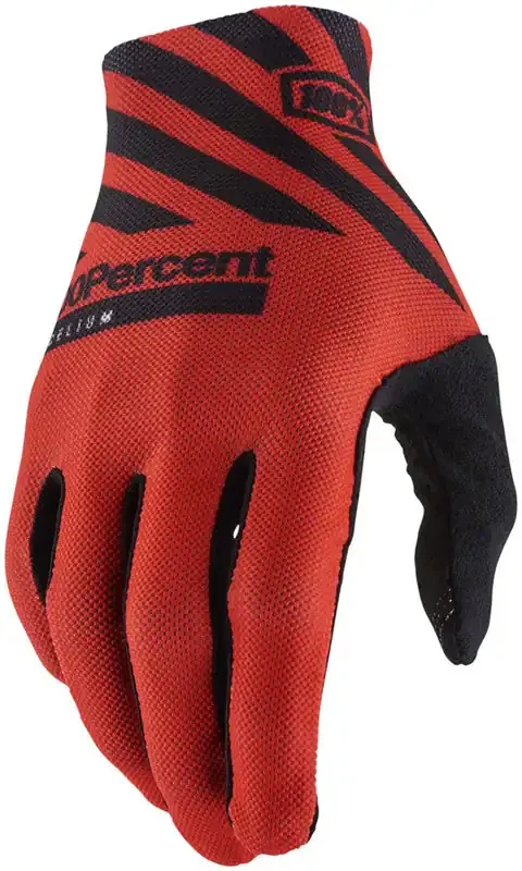 100% Celium Gloves – Racer Red Full Finger Mens Small