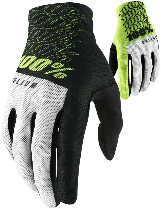 100% Celium Gloves – Yellow Full Finger Mens Medium