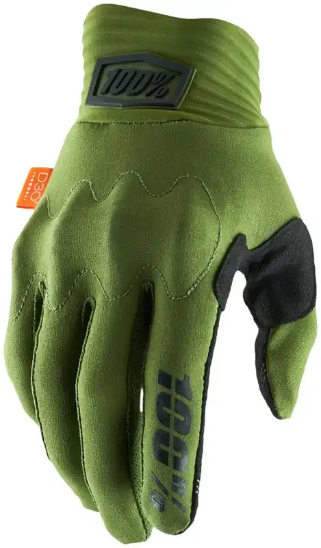 100% Cognito Gloves – Army Green/Black Full Finger Mens Small