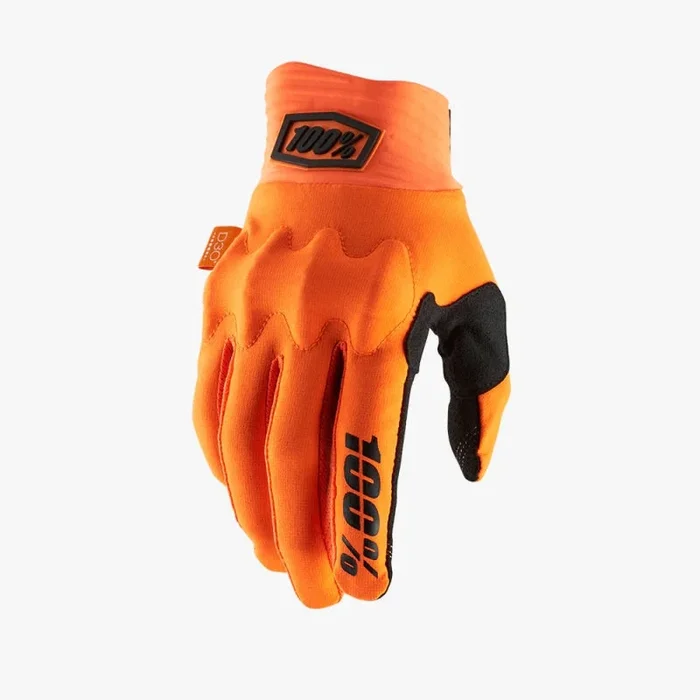 100% Cognito Gloves – Flourescent Orange/Black Full Finger Men’s Small