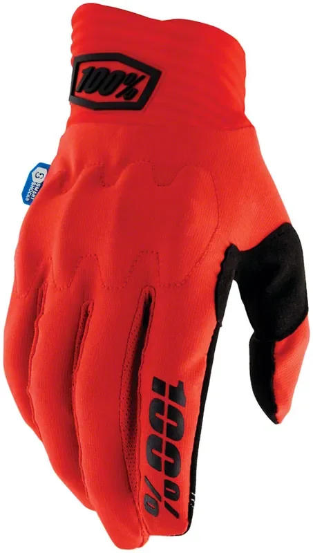 100% Cognito Smart Shock Gloves – Red Full Finger Large