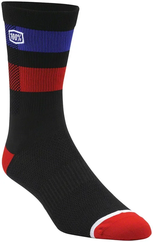 100% Flow Performance MTB Socks – Black Large/X-Large