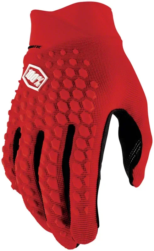 100% Geomatic Gloves – Red Full Finger Mens Medium