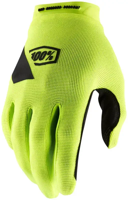 100% Ridecamp Gloves – Flourescent Yellow Full Finger Mens 2X-Large