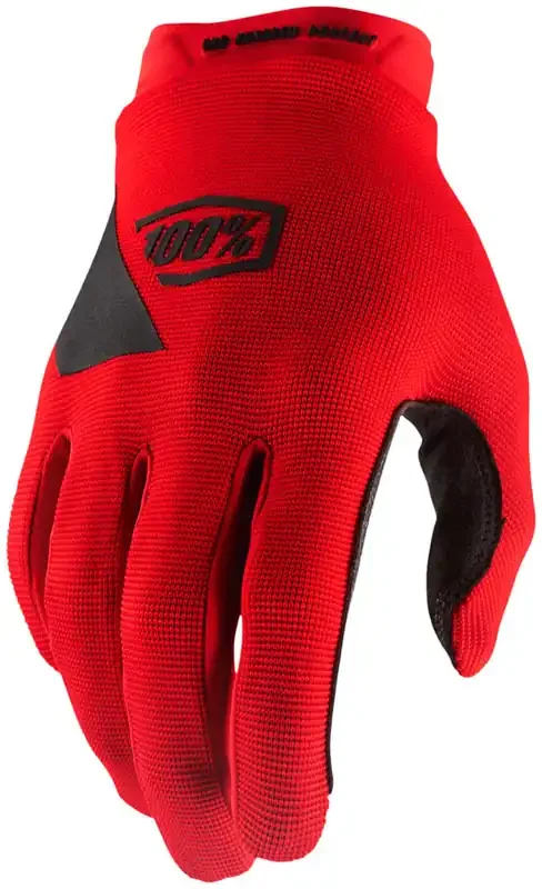 100% Ridecamp Gloves – Red Full Finger Medium