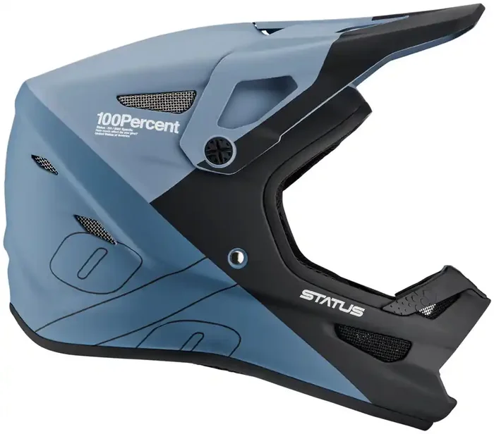 100% Status Full Face Helmet – Drop/Steel Blue X-Large
