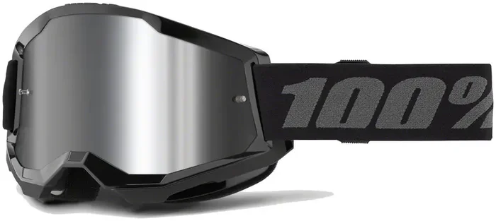 100% Strata 2 Goggles – Black/Mirror
