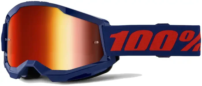 100% Strata 2 Goggles – Navy/Mirror Red