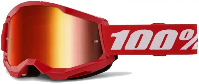 100% Strata 2 Goggles – Red/Mirror Red