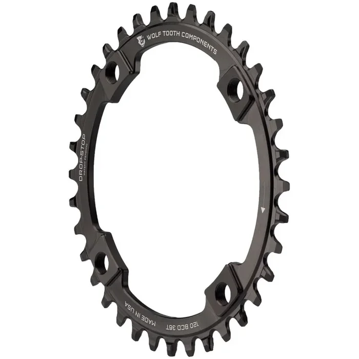 120 BCD Chainring – 36t, 120 BCD, 4-Bolt, Drop-Stop, Black