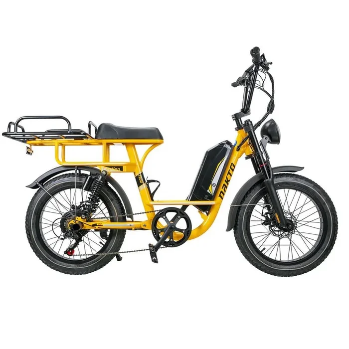2025 Nakto F4 48V Dual Disc Brakes 6 Speed Fat Tire Electric Bike, Rear Cargo Rack