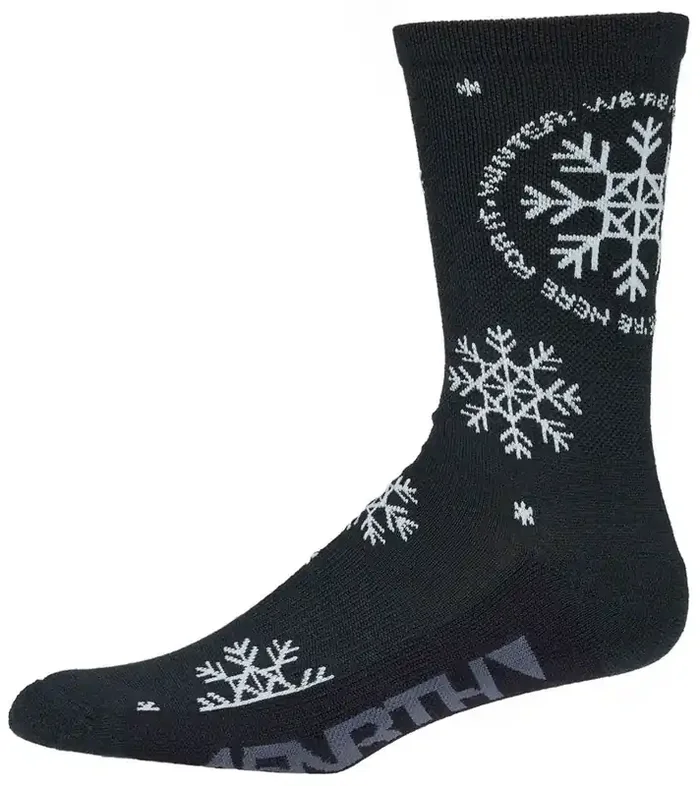 45NRTH Were Here For It Midweight Wool Sock – Blue/Light Blue Small