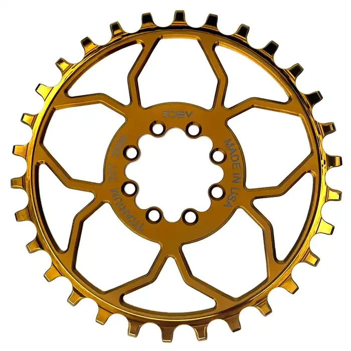 5Dev Titanium 8-Bolt Chainring 3mm Offset 30T Bronze