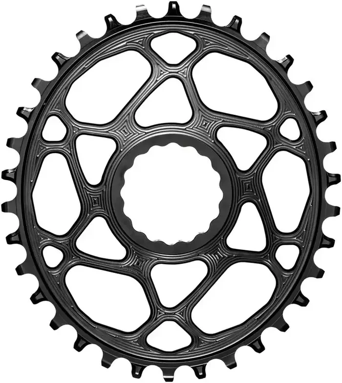 absoluteBLACK Oval Direct Mount Chainring – 34t CINCH Direct Mount 3mm Offset Requires Hyperglide+ Chain BLK