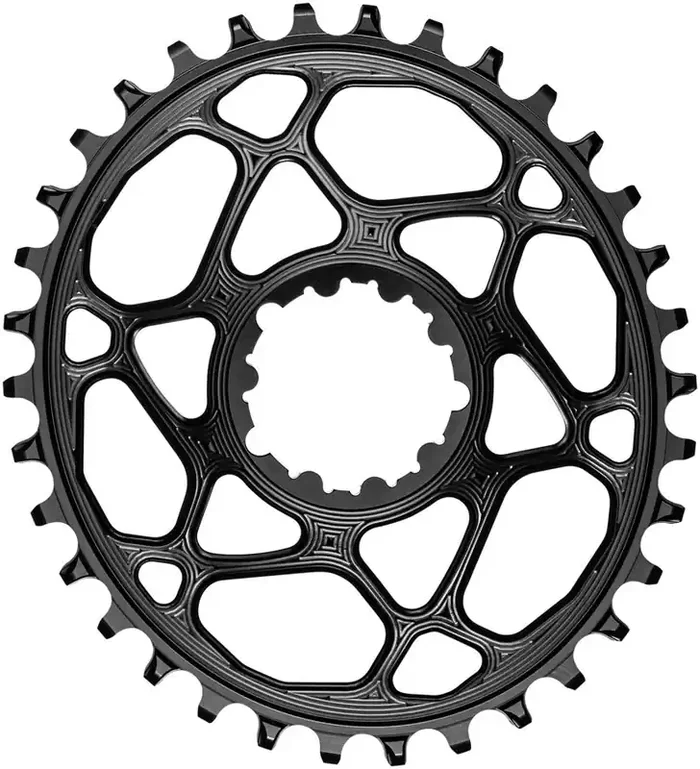 absoluteBLACK Oval Narrow-Wide Direct Mount Chainring – 34t SRAM 3-Bolt Direct Mount 6mm Offset BLK