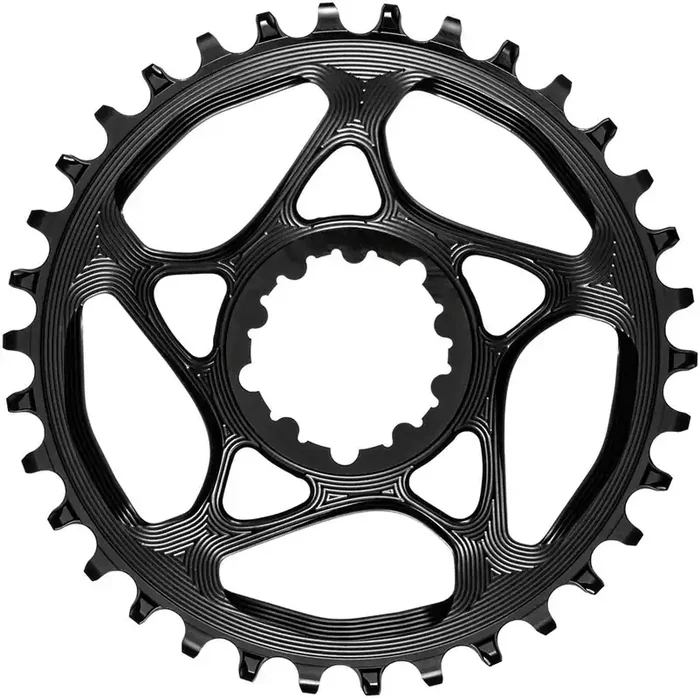 absoluteBLACK Round Narrow-Wide Direct Mount Chainring – 34t SRAM 3-Bolt Direct Mount 3mm Offset BLK