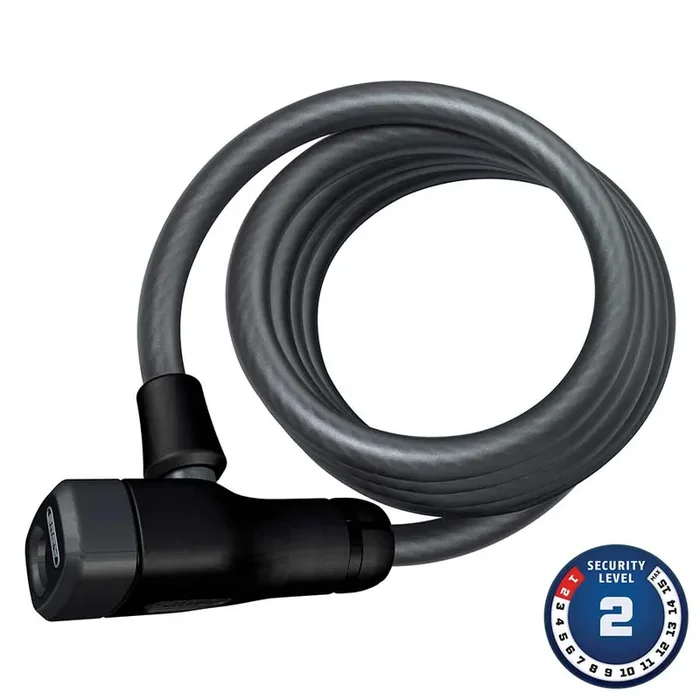 ABUS Star 4508 Keyed Coiled Cable Lock 150cm x 8mm Black