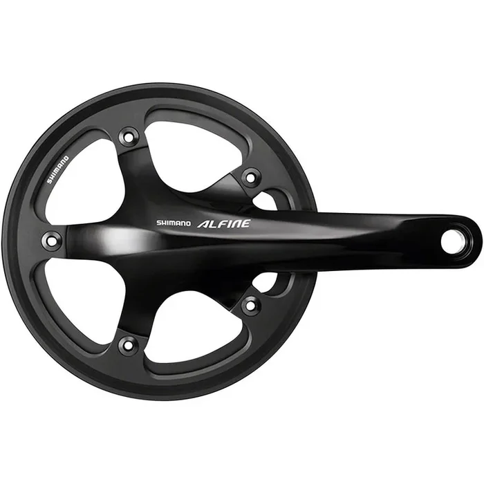 Alfine FC-S501 Crankset – 170mm, 8/9-Speed, 130BCD, 39t, 24mm Hollow Spindle, Includes BSA Bottom Bracket, Black