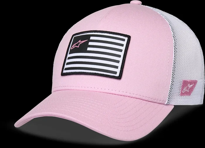 Alpinestars Flag Snapback Hat Pink/White One Size
