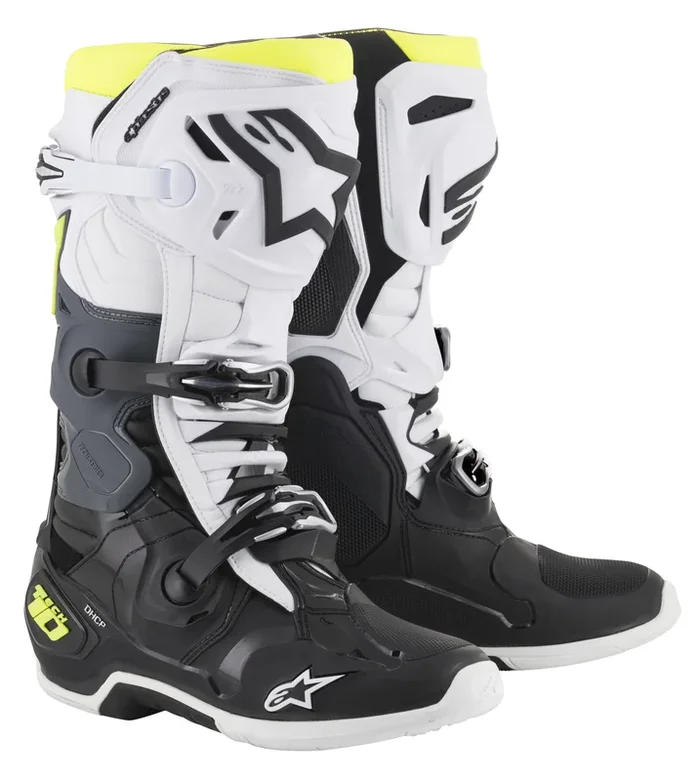 Alpinestars Tech 10 Boots Black/White/Yellow 12