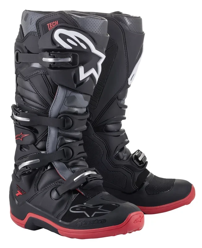 Alpinestars Tech 7 Mx Boots Black/Cool Grey/Red 6