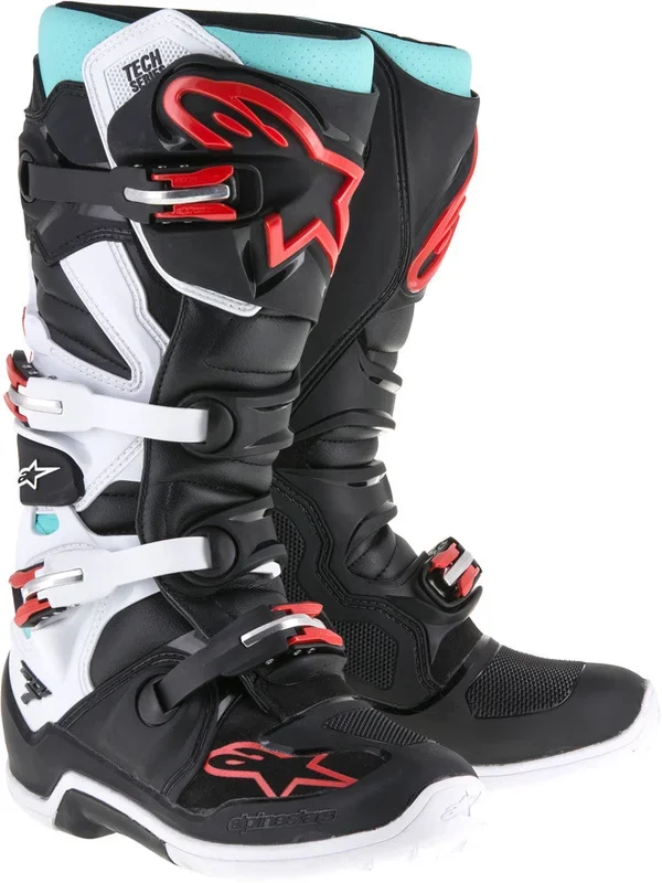 Alpinestars Tech 7 Mx Boots Black/Turquoise/White 16