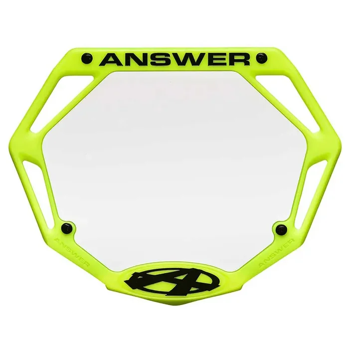 AnswerBMX 3D Number Plate Mini Flo Yellow