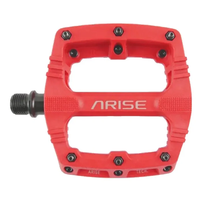 ARISE Xenon Mini Platform Pedals Body Nylon Spindle Cr-Mo 9/16 Red Pair