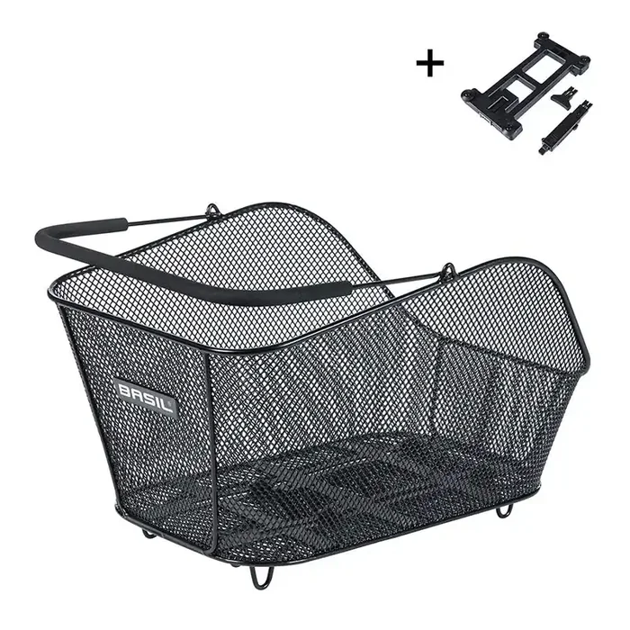 Basil Icon M MIK Rear Basket – Black