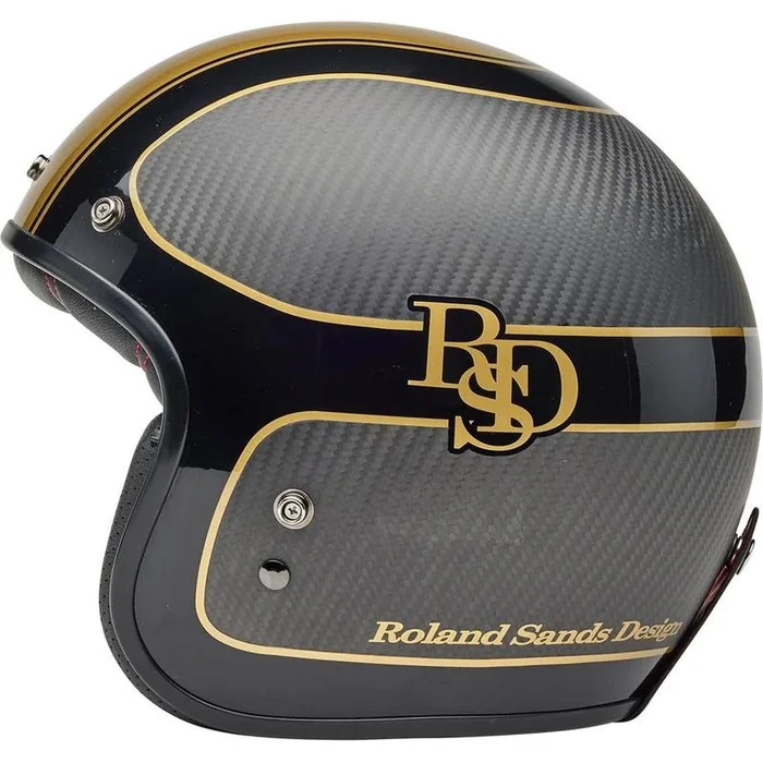 Bell Powersports Custom 500 Carbon Matte/Gloss Black/Gold Medium