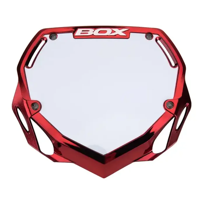 BOX Box Two Number Plate Red Chrome – Large