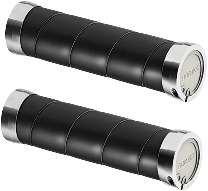 Brooks Slender Leather Grips – Black 130/130mm