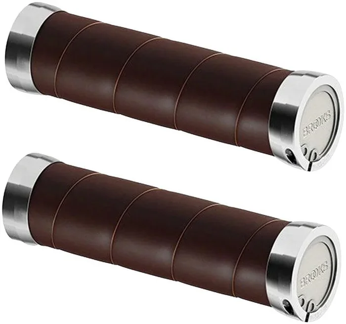 Brooks Slender Leather Grips – Brown 130/130mm