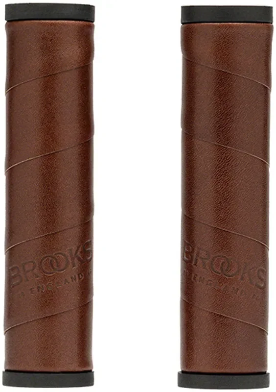 Brooks Willow Leather Grips – Antique Brown 130/130mm