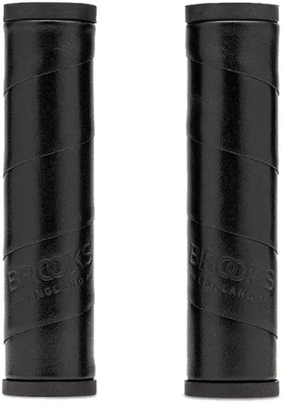 Brooks Willow Leather Grips – Black 130/130mm