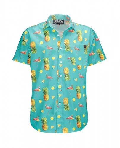 Camisa Pineapple Teal Loose Riders – Party Shirt