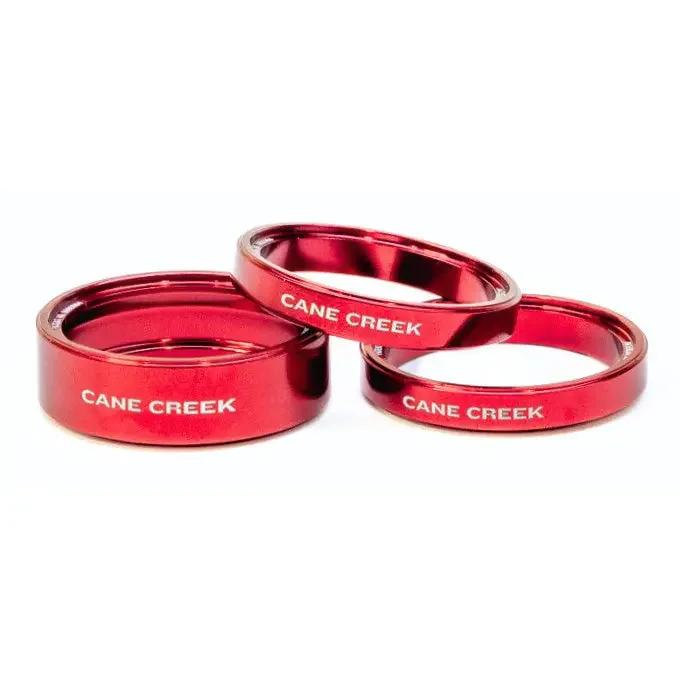 Cane Creek Interlok Chroma Studio Headset Spacer Kit – (1) 10mm (2) 5mm Red