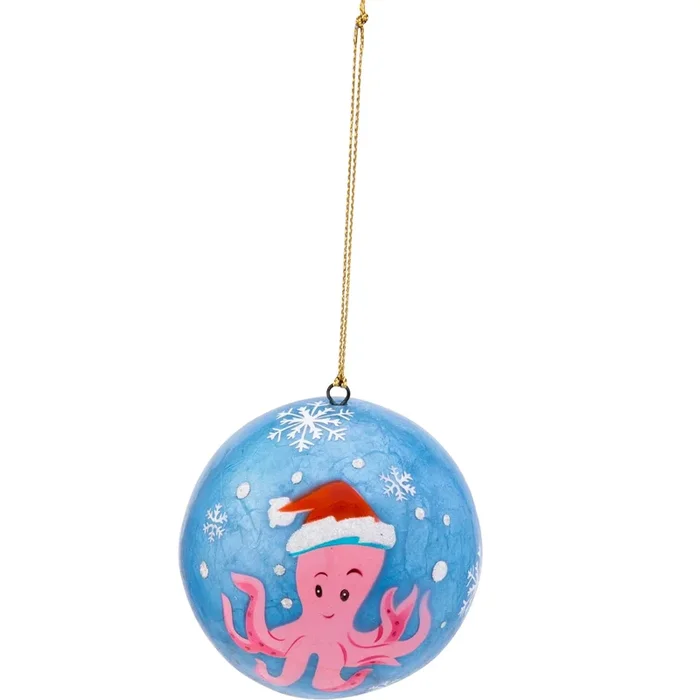 CAPIZ ORN W/PINK OCTOPUS