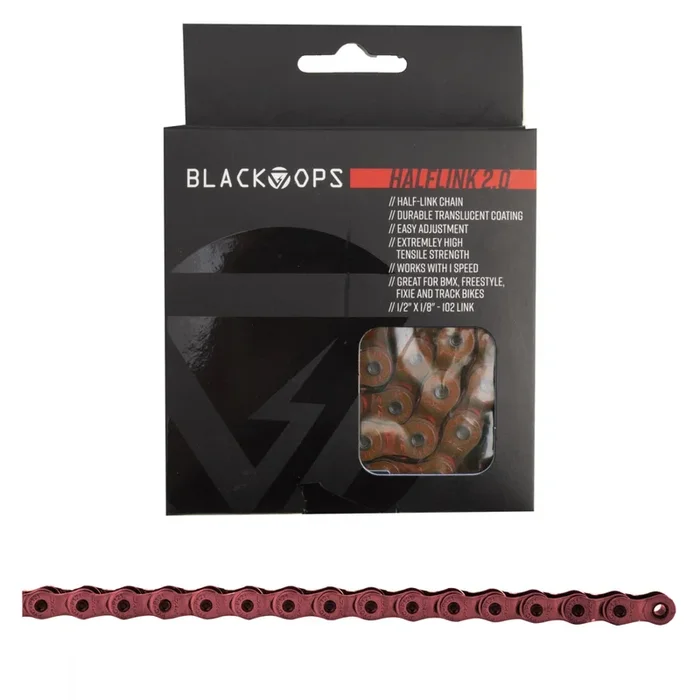 CHAIN BK-OPS 1/2×1/8 HALF LINK 2.0 1s TRANSLUCENT-RD 102L