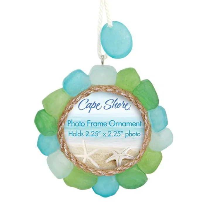 Christmas Ornament – Picture Frame sea Glass