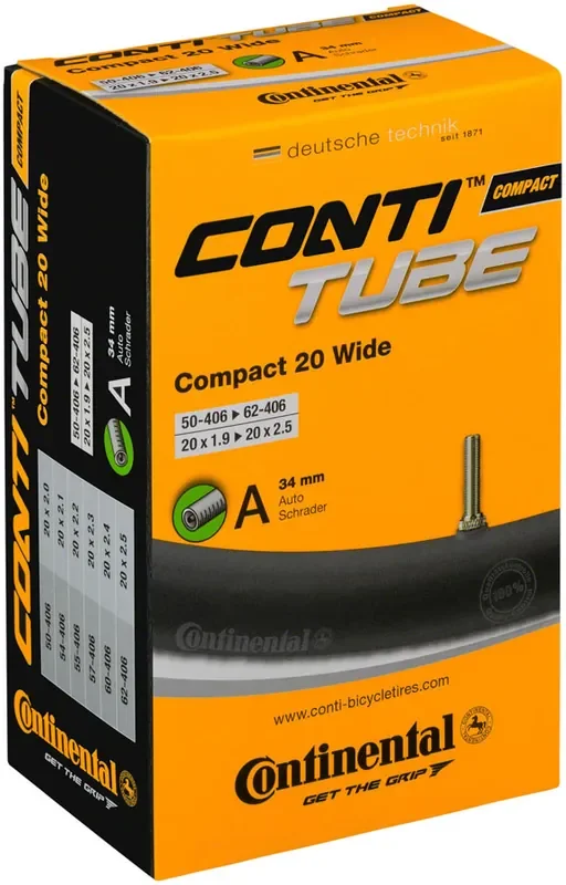 Continental Standard Tube – 20 x 1.9 – 2.5 34mm Schrader Valve
