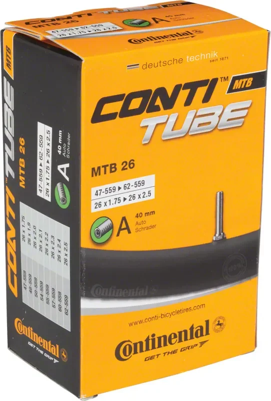 Continental Standard Tube – 26 x 1.75 – 2.5 40mm Schrader Valve