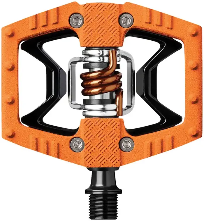 Crankbrothers Double Shot 2 Pedals – Single Side Clipless Platform Aluminum 9/16″ Orange