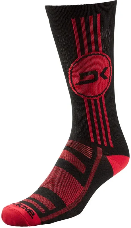 Dakine Singletrack Crew Socks – Black/Red Small/Medium