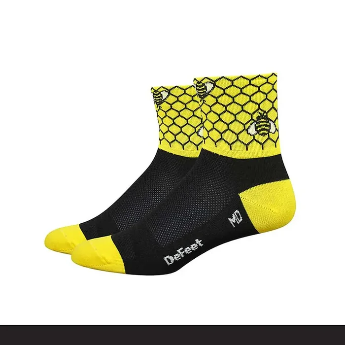 DeFeet Aireator 2-3″ Socks Black/Bright Gold XL Pair