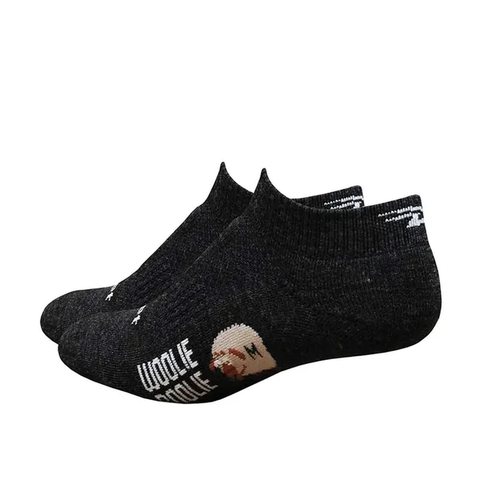 DeFeet Woolie Boolie D-Logo Socks – 1 inch Charcoal Large