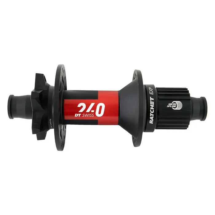 DT Swiss 240 EXP Rear Hub – 12 x 148mm 6-Bolt Micro Spline BLK/Red 28H 54pt